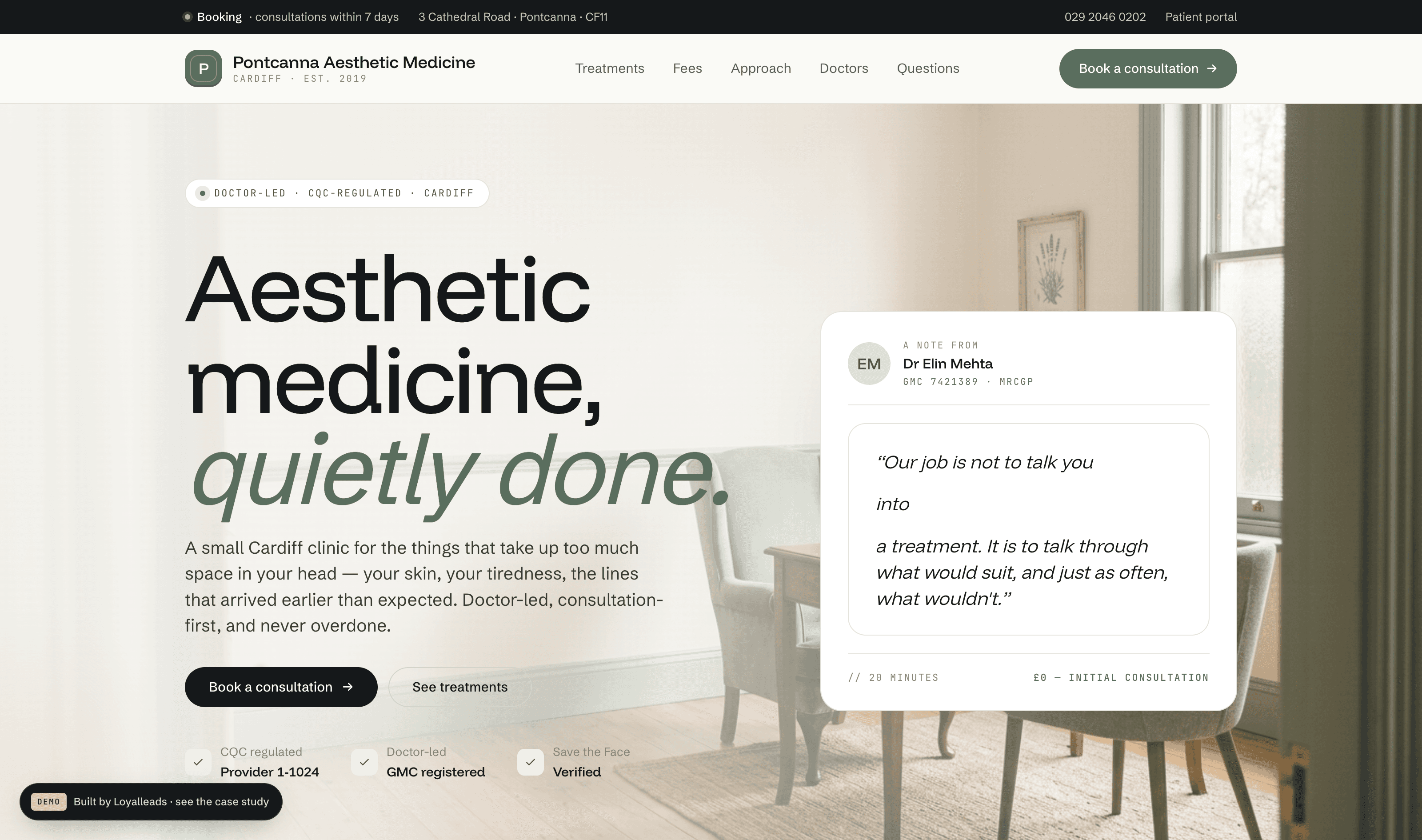 Pontcanna Aesthetics — site preview